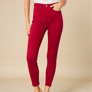 Judy Blue Ruby Red Garment Dyed High Rise Jeans Women's size 13/31